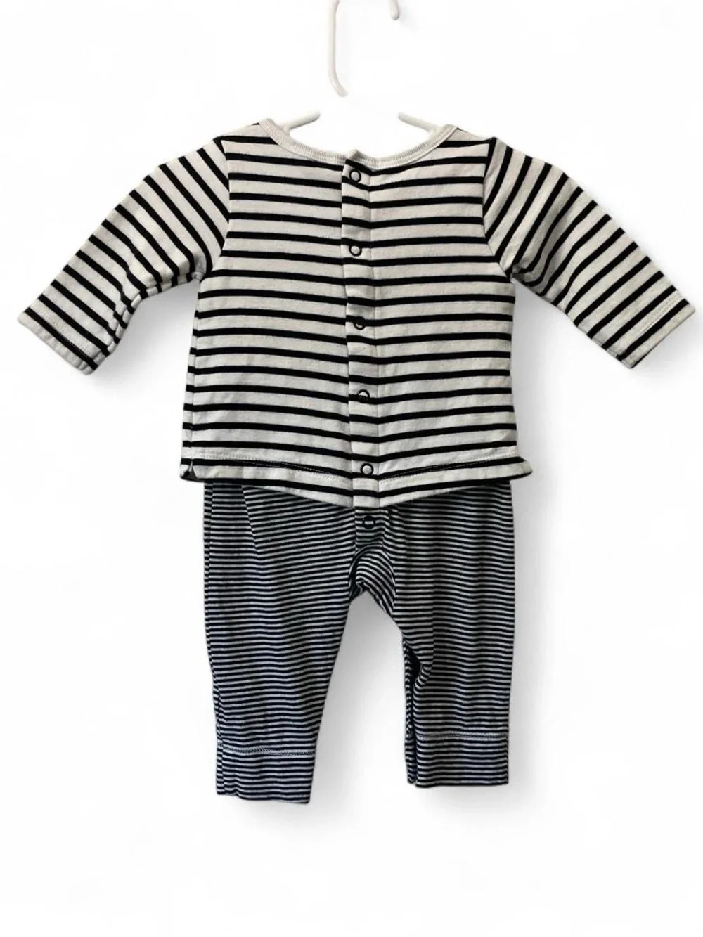 3M Boy Carters One Piece Long Sleeve Dinosaur Stripe Romper Pantsuit Black White